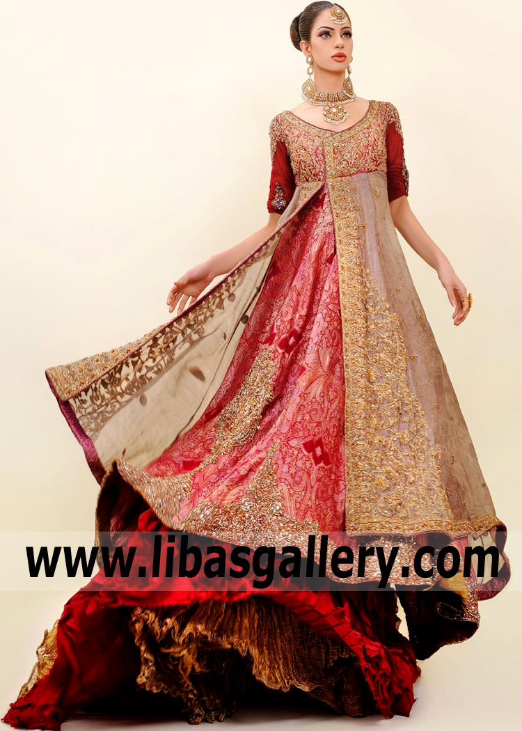 Exclusive Bridal Angrakha Frogner Oslo Norway Pakistani Bridal Lehenga for Modern Brides