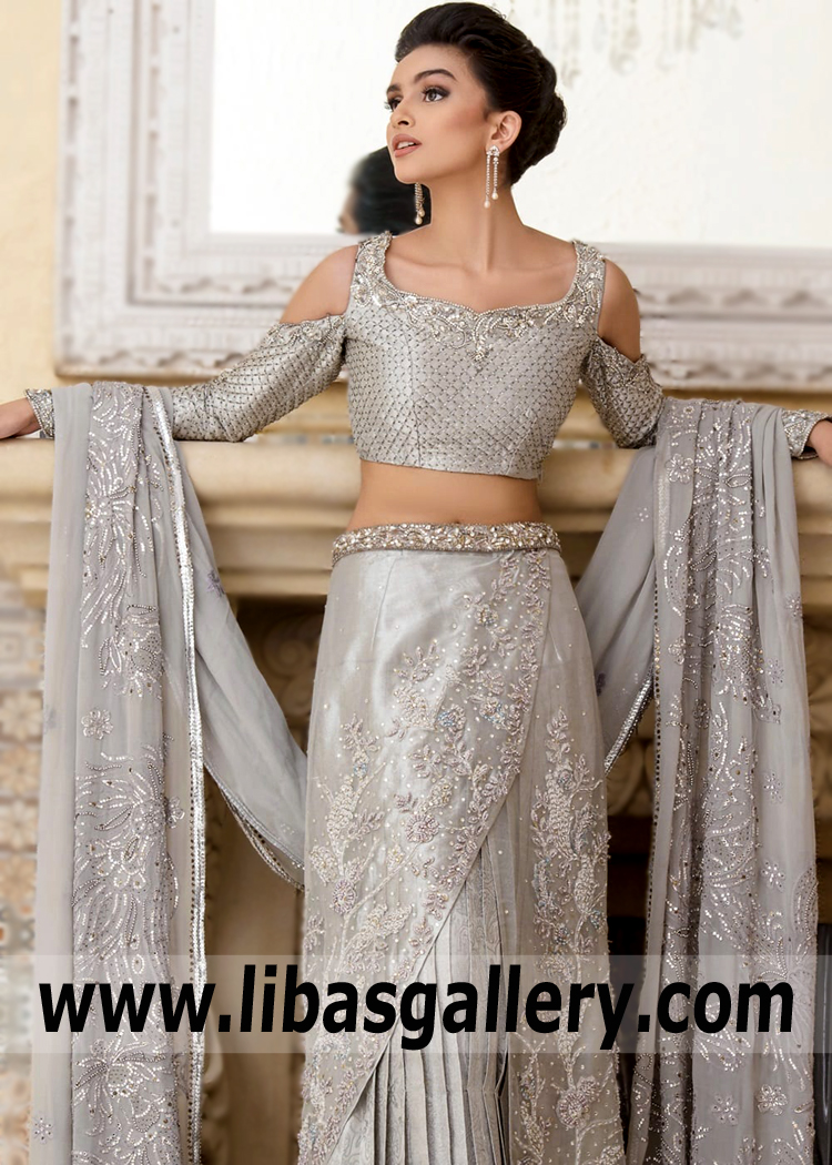 Pakistani Designer Saree Elmont New York NY US Nilofer Shahid Designer Saree