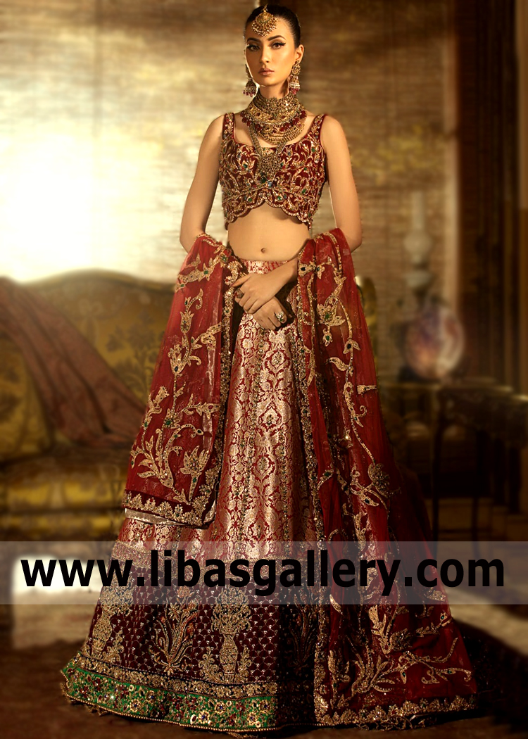 Latest Bridal Lehenga USA Lilburn Atlanta Indian Pakistani Designer Nilofer shahid Lehenga