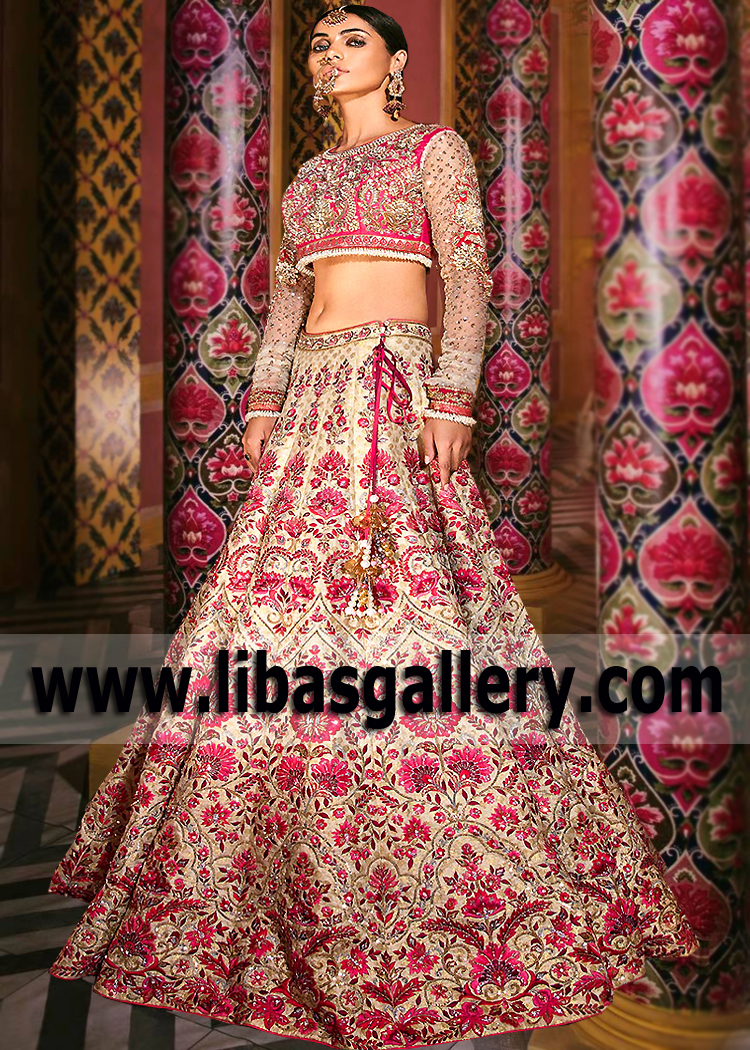 Pakistani Lehenga Designs Austin Texas TX USA Designer Nomi Ansari Lehenga Collection Pakistan