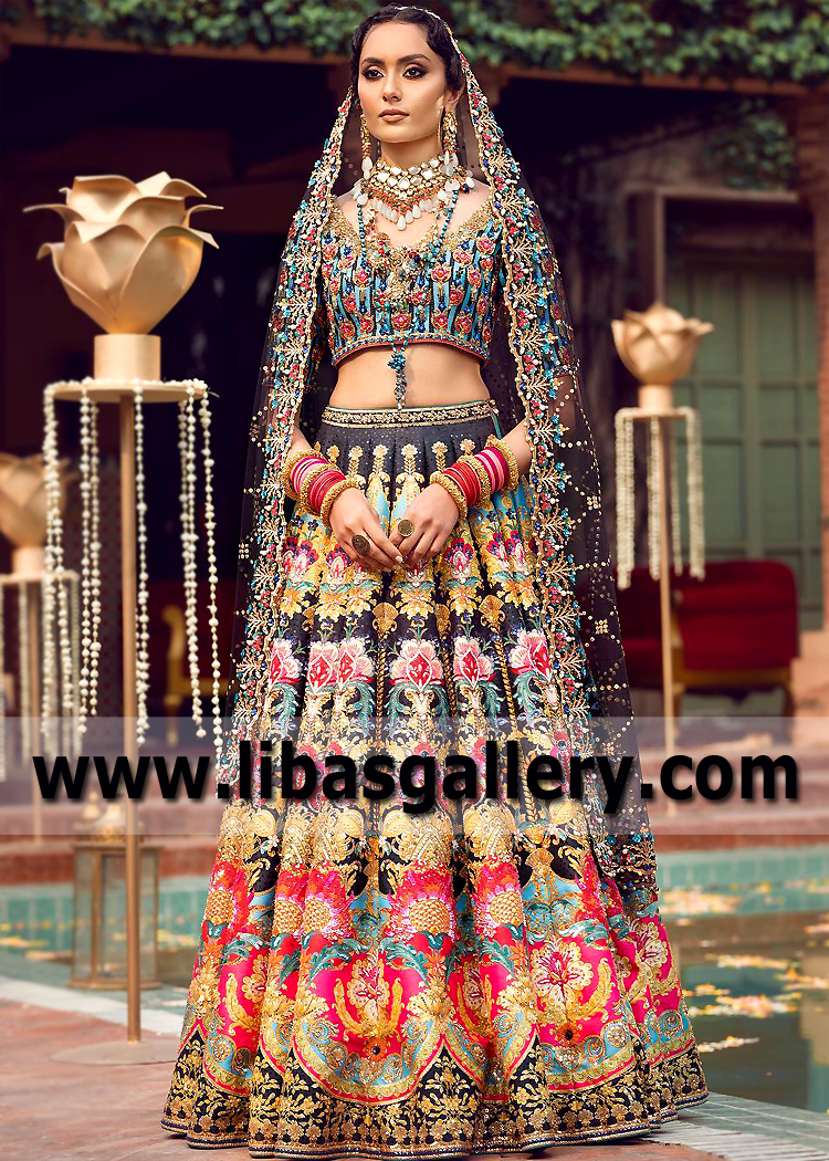 Pakistani Wedding Lehenga Irving Texas USA Designer Lehenga Nomi Ansari Lehenga