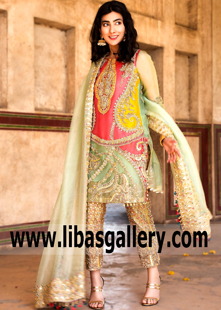 bridal dresses for mehndi