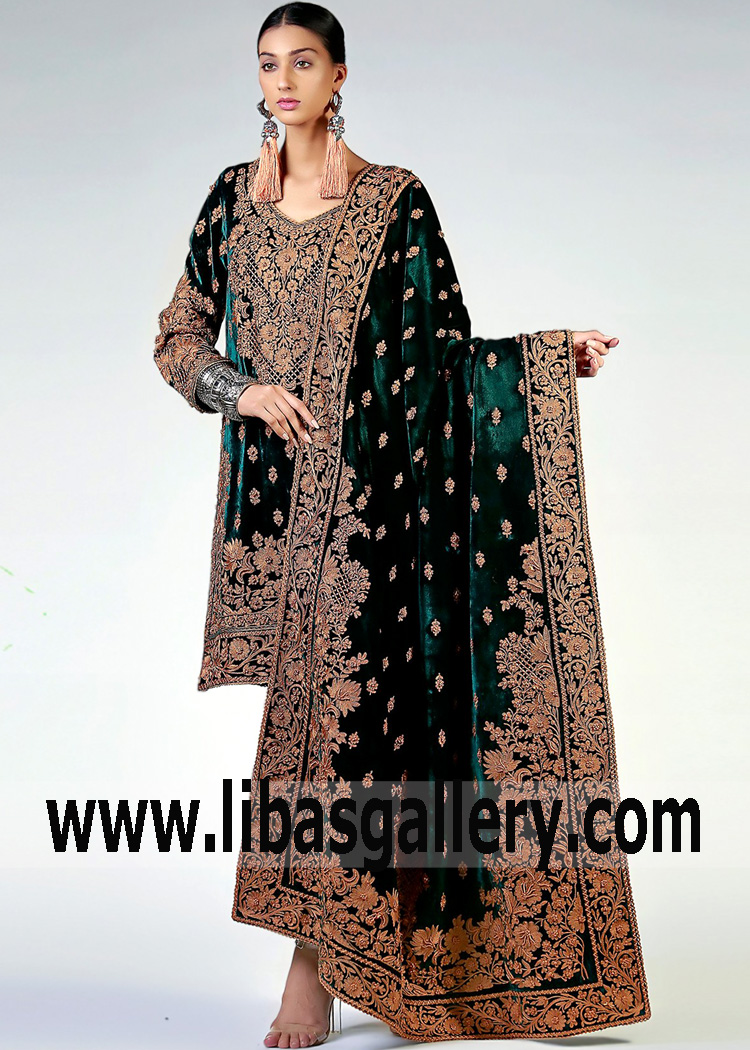 velvet maxi dress pakistani 2018