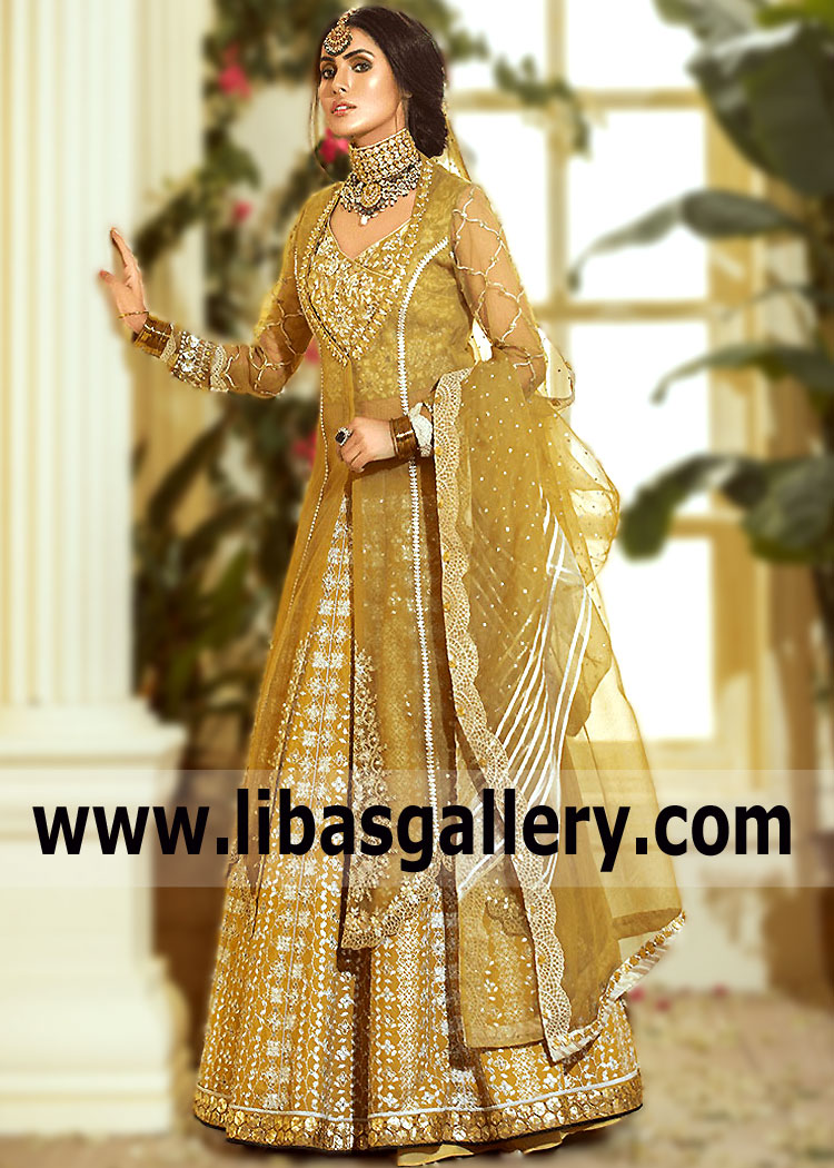 Embroidered Lehenga Dresses Jeddah, KSA, Saudi Arabia Latest Wedding Lehenga Dresses