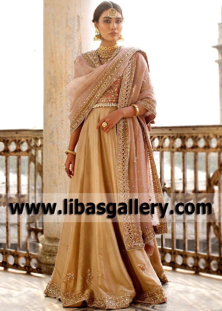 Light Gold Designer Lehenga Formal Lehenga Derbyshire UK Nida Azwer Latest High Waisted Lehenga Light Gold Designer Lehenga Formal Lehenga Derbyshire UK Nida Azwer Latest High Waisted Lehenga