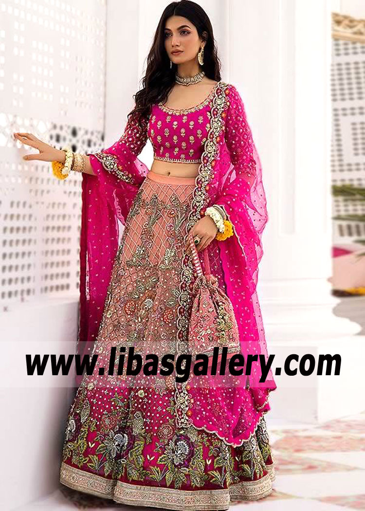 On-Trend Designer Bridal Lehenga for Wedding Boston Massachusetts USA Best Deepak Perwani Lehenga