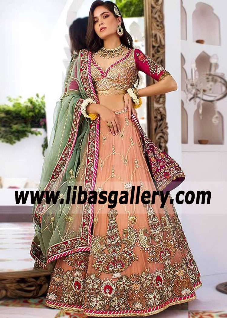 Indian Reception Bridal Dress Fairfield New Jersey USA Unique Reception Bridal Lehenga India