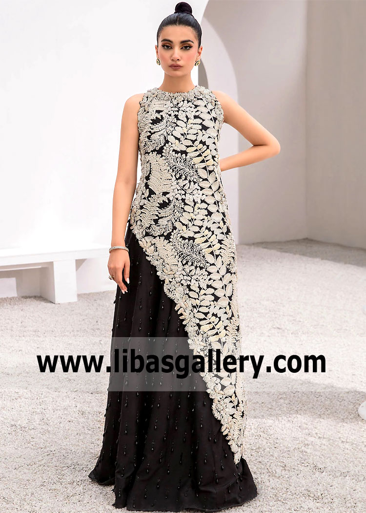 Fit and Flare Bridesmaid Lehenga Bromley UK Designer Pakistani Lehenga for Wedding Events