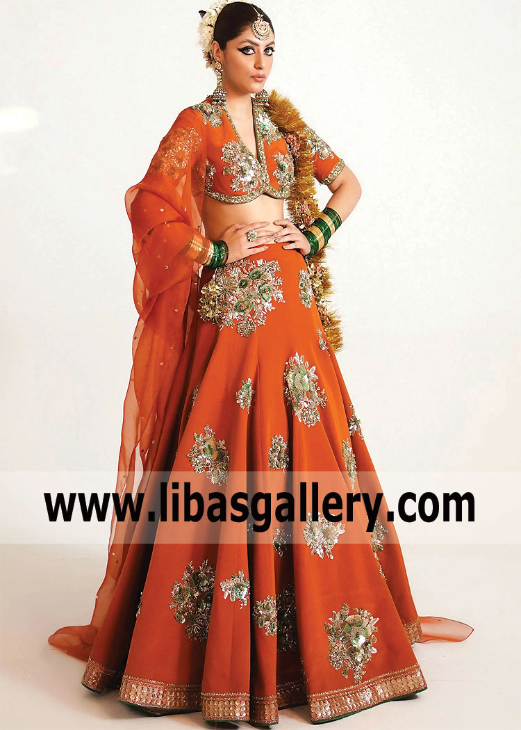 Indian Pakistani Designer Hussain Rehar Wedding Lehenga Jeddah Saudi Arabia Wedding Lehenga