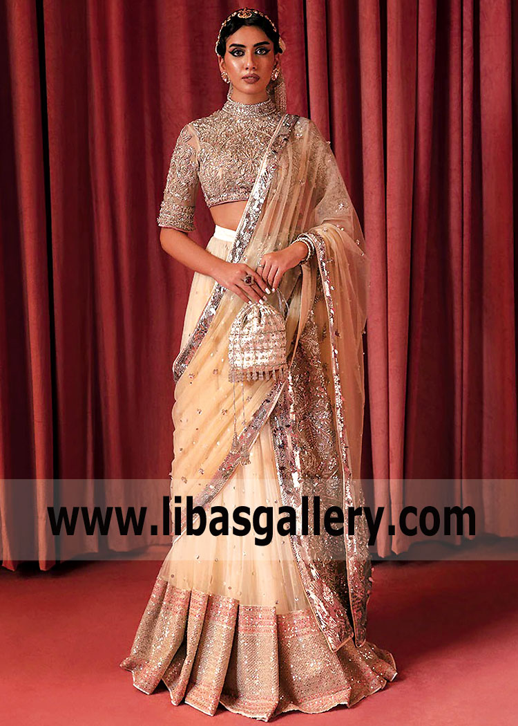 Pakistani Bridal Lehenga Choli Jeddah Saudi Arabia Hussain Rehar Bridal Lehenga Outlet