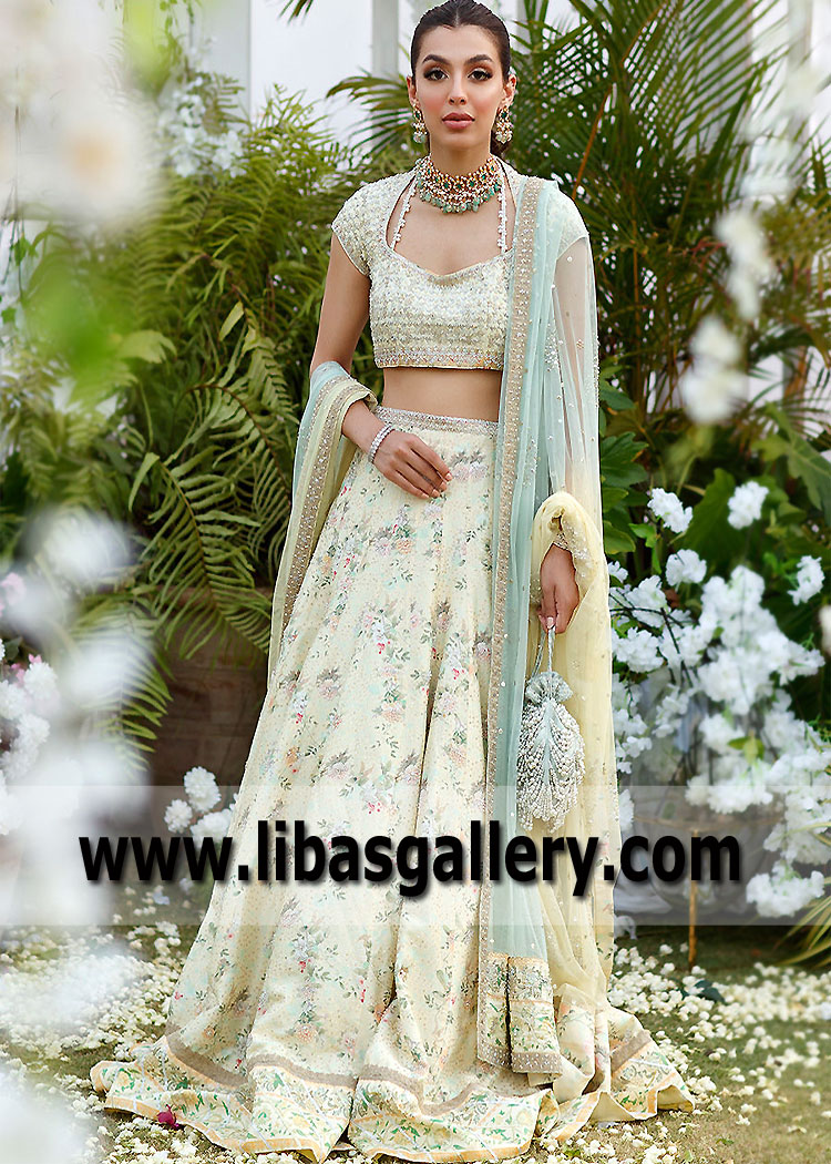 Floral Lehenga for Bride Sister Floral Lehenga for Groom Sister USA Artesia California Floral Lehenga Designs