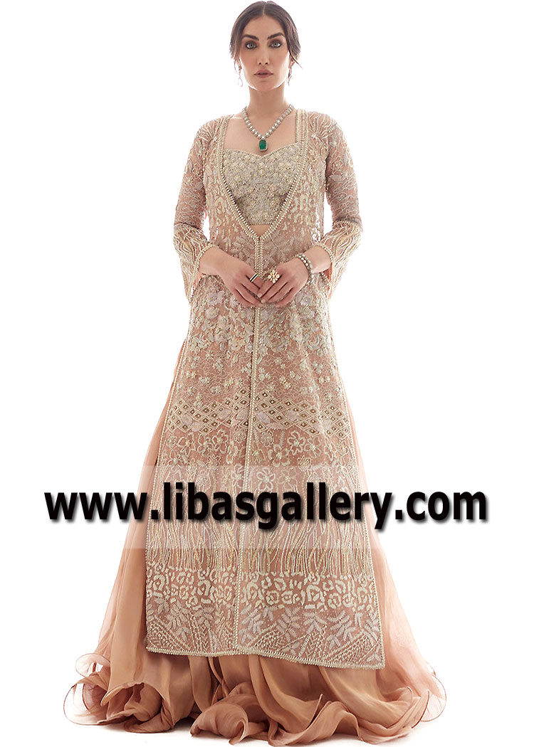 Long Jacket Lehenga San Antonio Texas USA Farah Talib Aziz Jacket Lehenga Bridal Dress Long Jacket Lehenga San Antonio Texas USA Farah Talib Aziz Jacket Lehenga Bridal Dress