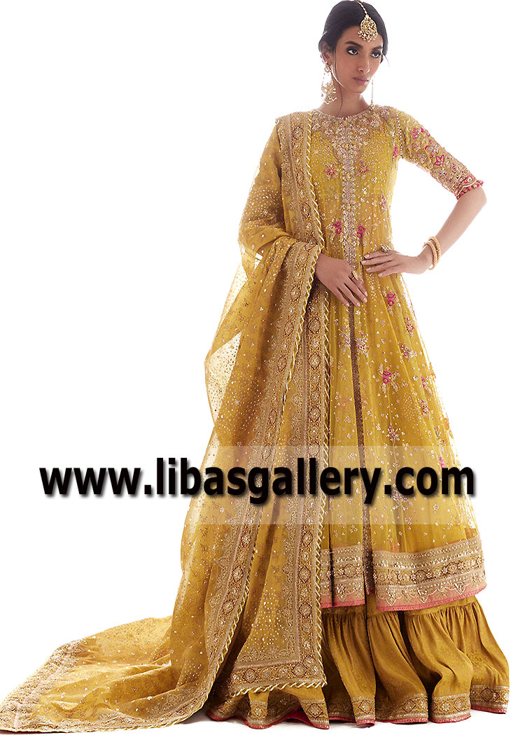 Latest Farah Talib Aziz Bridal Wear Lehenga Dresses UK USA Canada Anarkali Bridal Dresses for Mehndi Mayun Latest Farah Talib Aziz Bridal Wear Lehenga Dresses UK USA Canada Anarkali Bridal Dresses for Mehndi Mayun