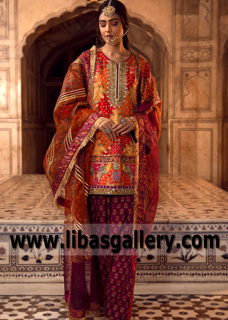 Traditional Pakistani Bridal Mehndi Dress Ithaca New York NY USA Pakistani Mehndi Dresses
