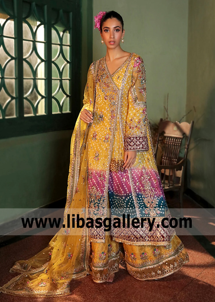 Stylish Embellished Chunri Angrakha Suits San Francisco California CA USA Best Angrakha Designs