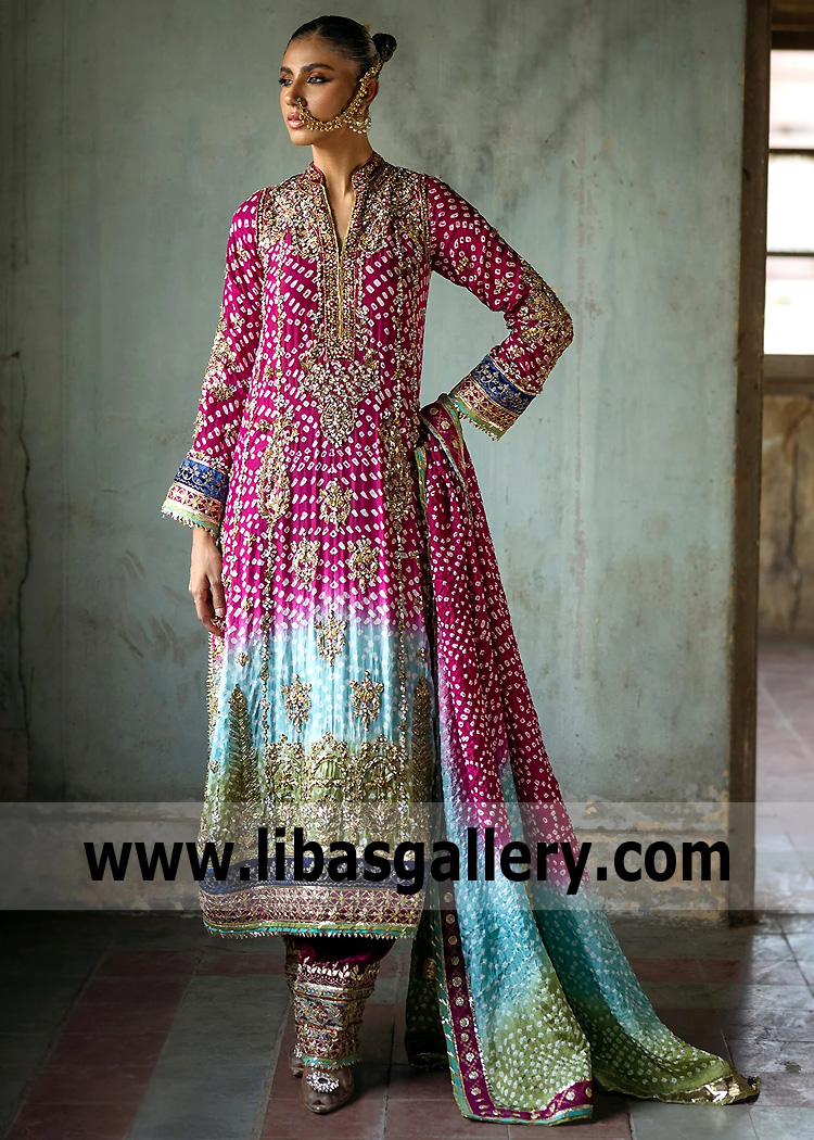 Chunri Suits for Brother Wedding Haywar California CA USA Womens Chunri Shirt with Farshi Shalwar Suits for Bride Sister