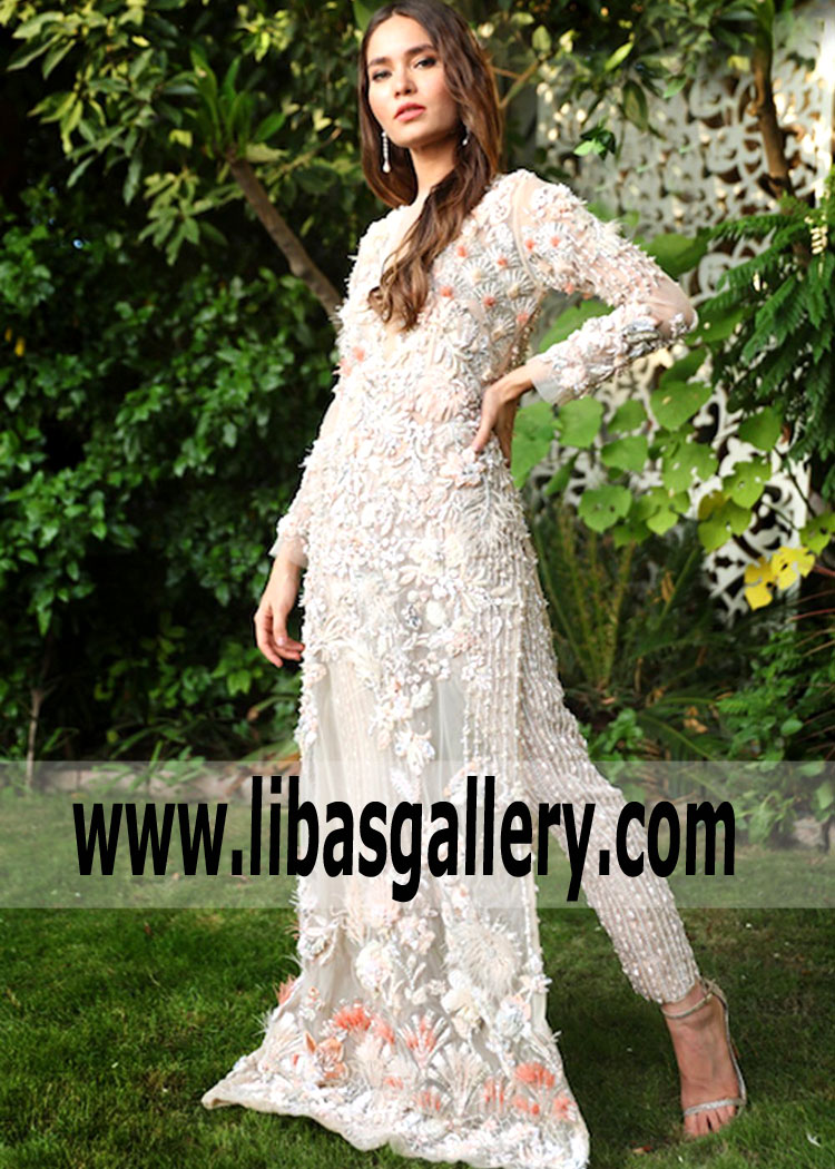 Pakistani Designer Rema And Shehrbano Athens Nude Gown Dresses