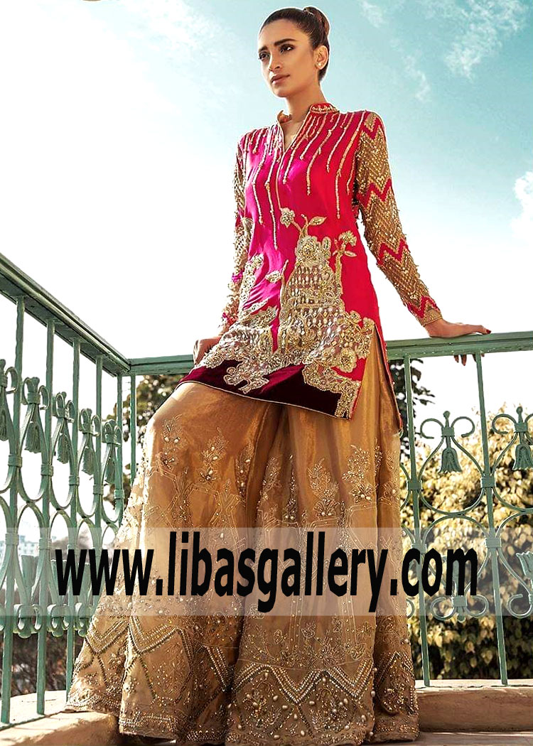 Absolutely gorgeous, Erum Khan Sharara for Wedding Party Pakistani Designer Sharara Suits 2019 USA Buy in New York, New Jersey Absolutely gorgeous, Erum Khan Sharara for Wedding Party Pakistani Designer Sharara Suits 2019 USA Buy in New York, New Jersey