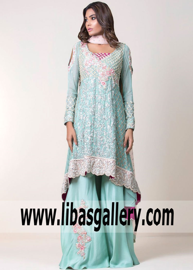 Pakistani Occasional And Wedding Wear Peplum Gown Dresses 2019