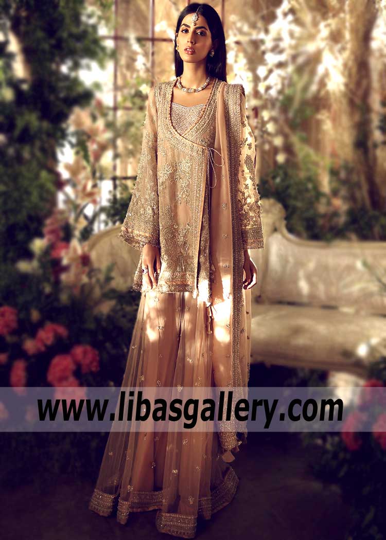 angrakha style shirt with sharara