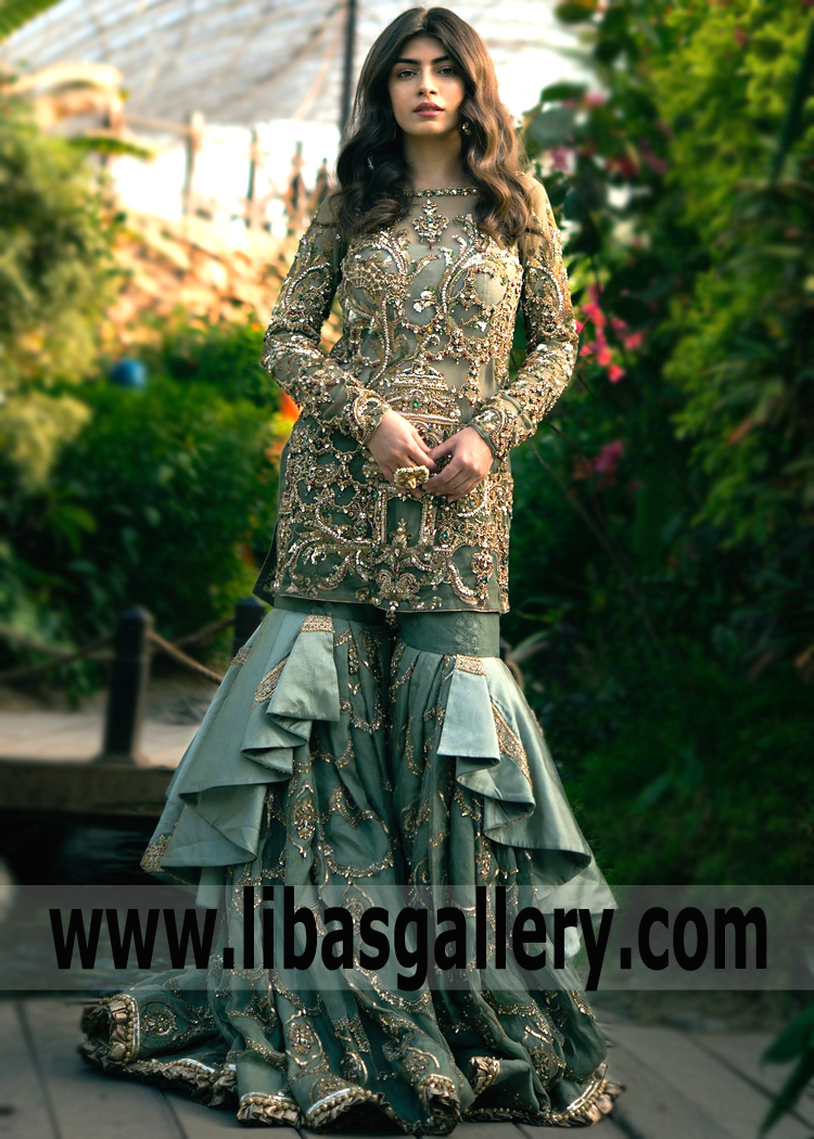 Indian Pakistani Wedding Dresses Sharara USA Decatur Georgia Mohsin Naveed  Ranjha Sharara Wedding Dresses