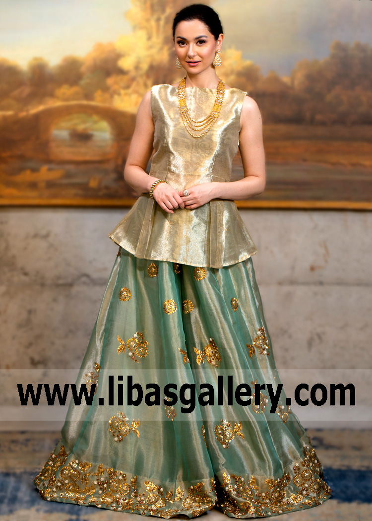 peplum with sharara bridal