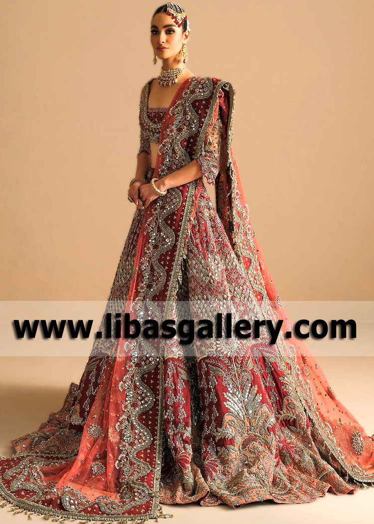 High Waist Bridal Lehenga Pittsburgh Pennsylvania USA Republic Womenswear Bridal Collection with Price