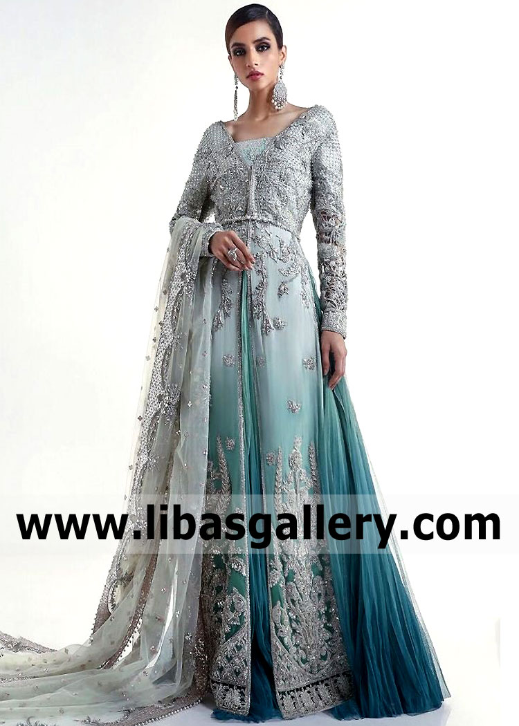 Indian Style Lehenga UK USA Canada Australia Buy Designer Sana Safinaz Long Gown with High Slit Indian Style Lehenga UK USA Canada Australia Buy Designer Sana Safinaz Long Gown with High Slit
