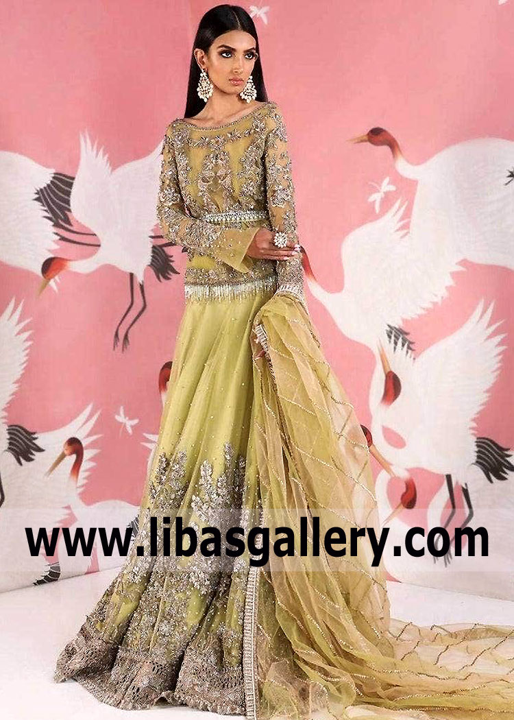 Pakistani Bridal Lehenga Dresses Paramus New Jersey USA Sana Safinaz Bridal Mehendi Outfits