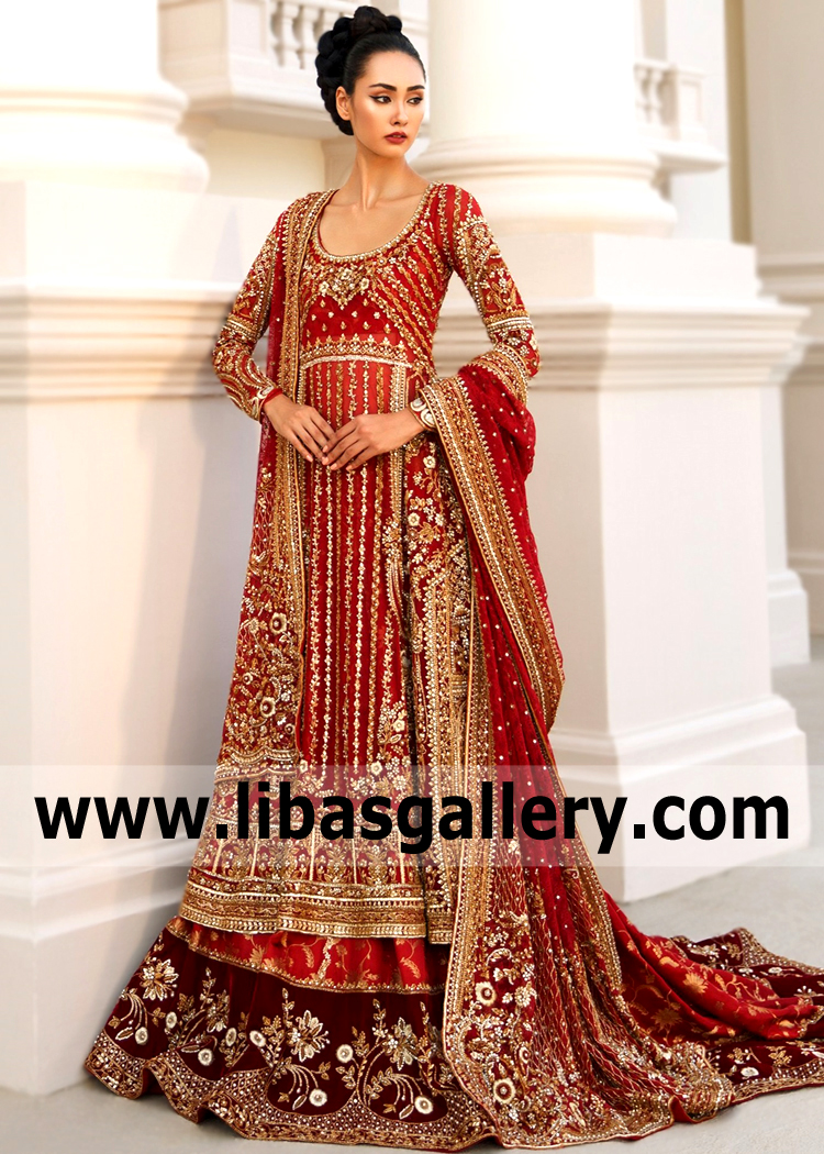 Luxurious Bridal Peshwas Lehenga for Barat Syracuse New York USA