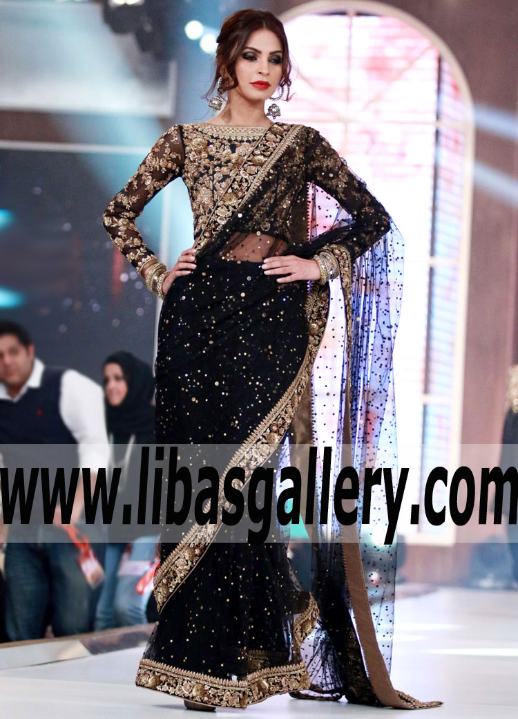 maria b saree black