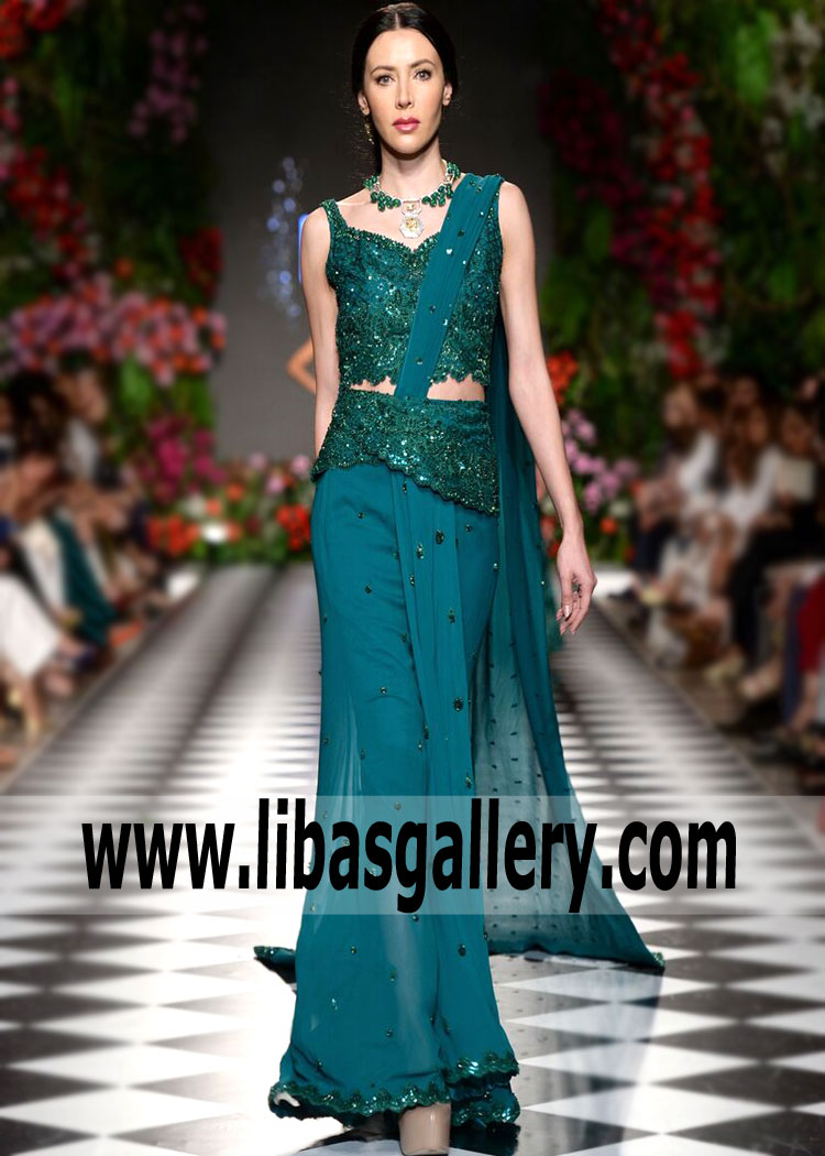 Studio of saree dresses - Designer of wedding Saree for Formal Occasion UAE Pakistani Designer Saree - Faraz Manan