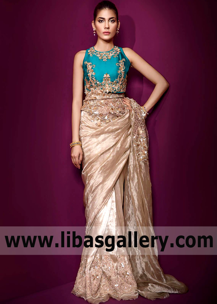 Details about    Indian Pakistani Wedding Designer Silk Sari Bollywood Stylish Saree Party Wear