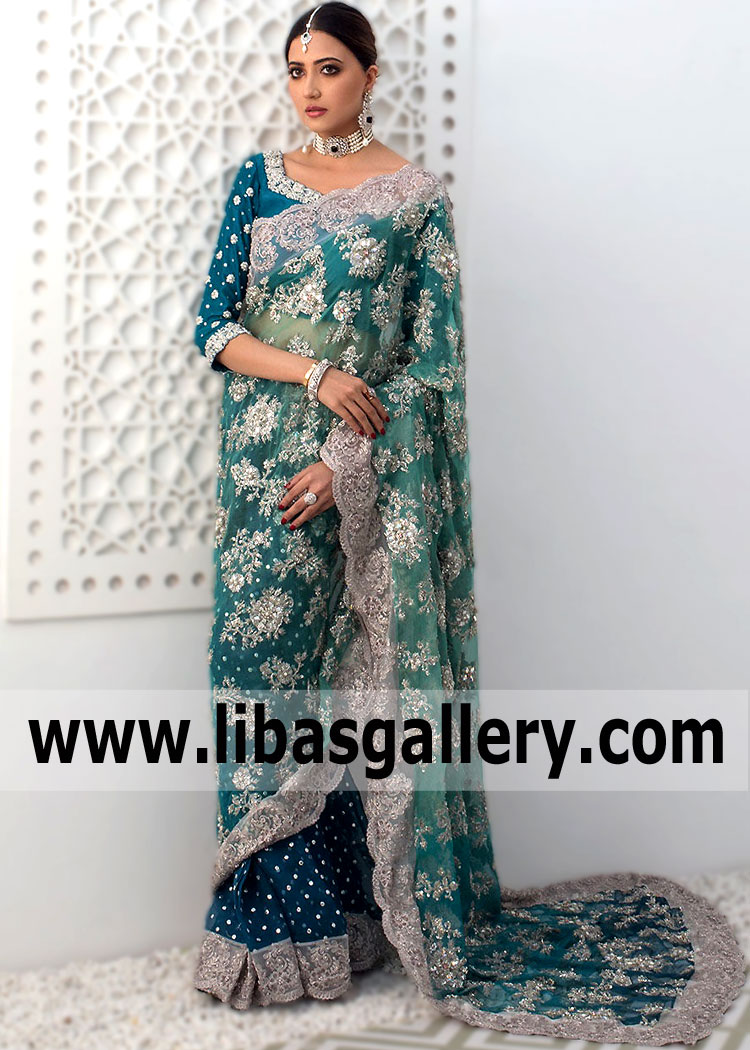 Saree Indian Sari Wedding Wear Designer Fancy Pakistani Silk Saree Blouse New ME Saree Indian Sari Wedding Wear Designer Fancy Pakistani Silk Saree Blouse New ME