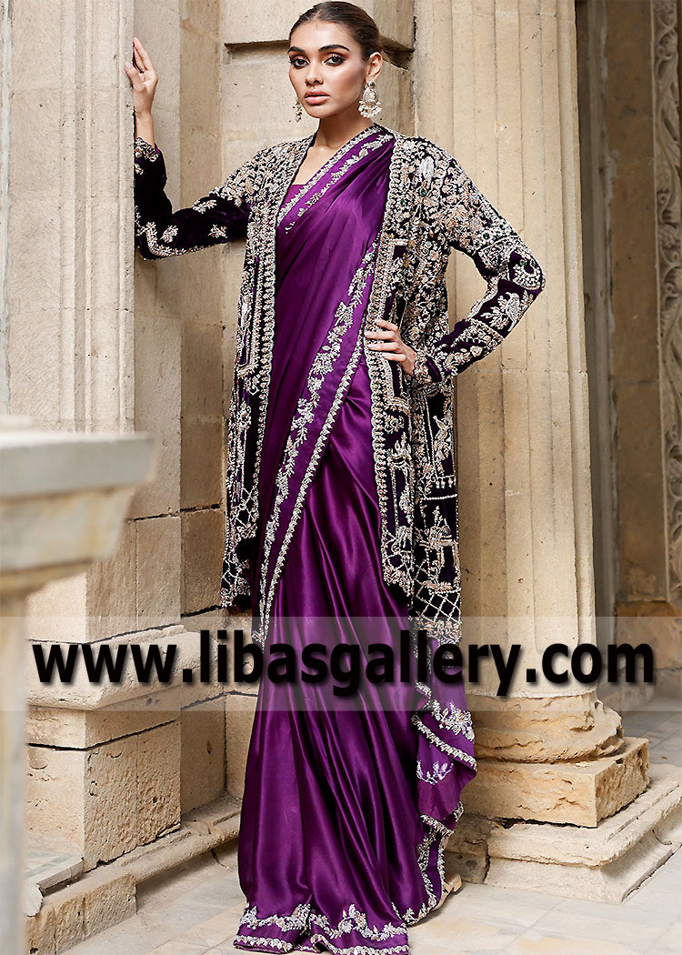 Indian Pakistani Walima Bridal Saree UK USA Canada Reception Bridal Saree