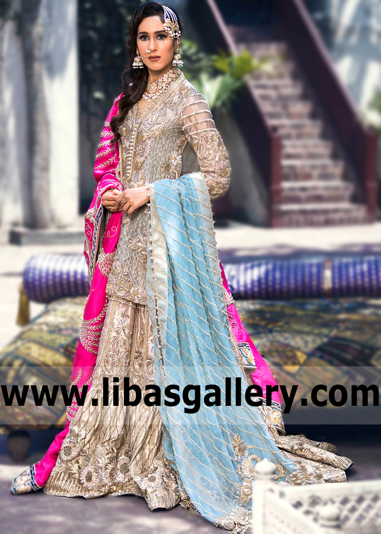 Pakistani Gharara Milton London UK Latest Souchaj Bridal Gharara with price