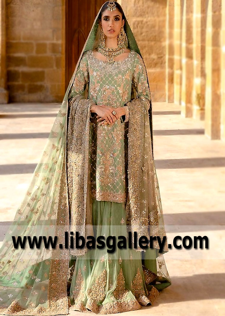 Umar Sayeed Couture Bridal Sharara Suits UK USA Canada Australia Latest Bridal Wear Designs