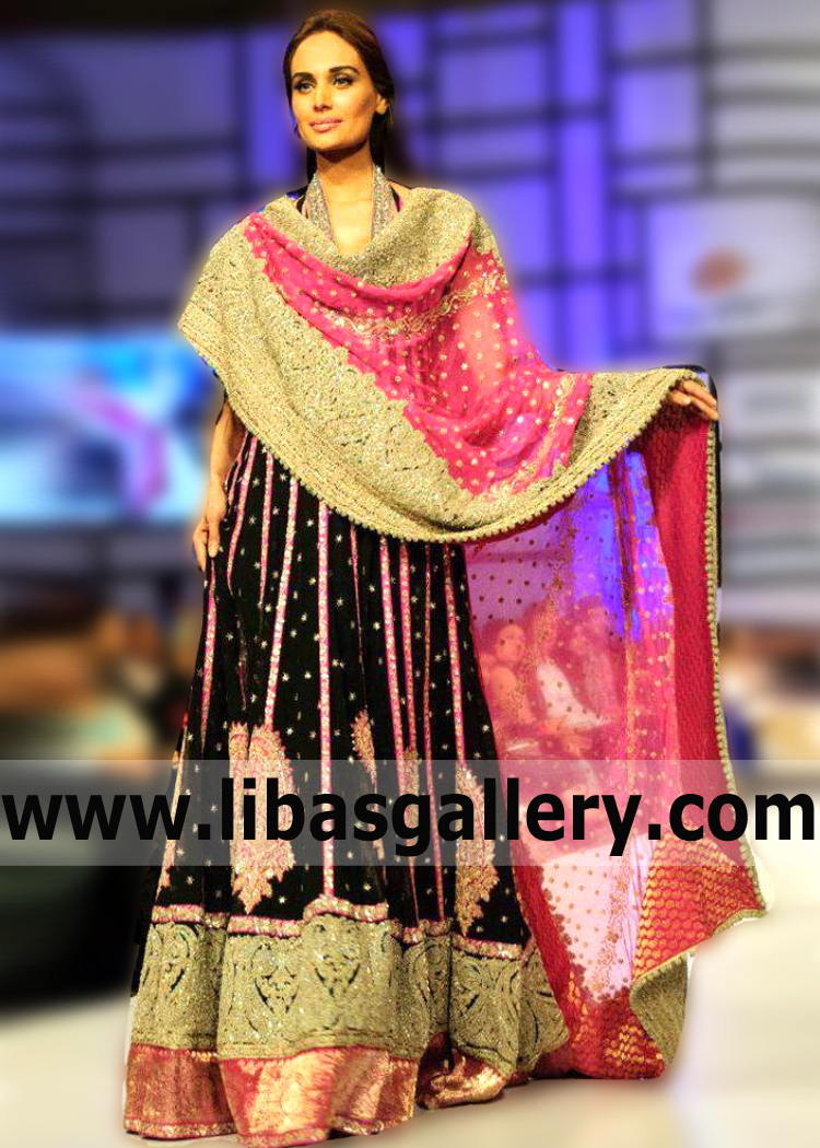Designer Umar Sayeed Wedding Dresses Bridal Wear Zurich Switzerland Latest Bridal Anarkali Pishwaz for Wedding