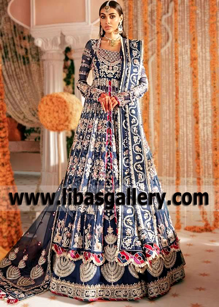 Latest Zaha By Khadijah Shah Anarkali Bridal Lehenga Dresses Woodside New York NY USA Bridal Dresses