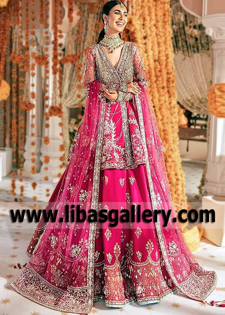Designer Zaha Angrakha Bridal Lehenga for Many Occasions Lillestrom Norway Angrakha Outfit