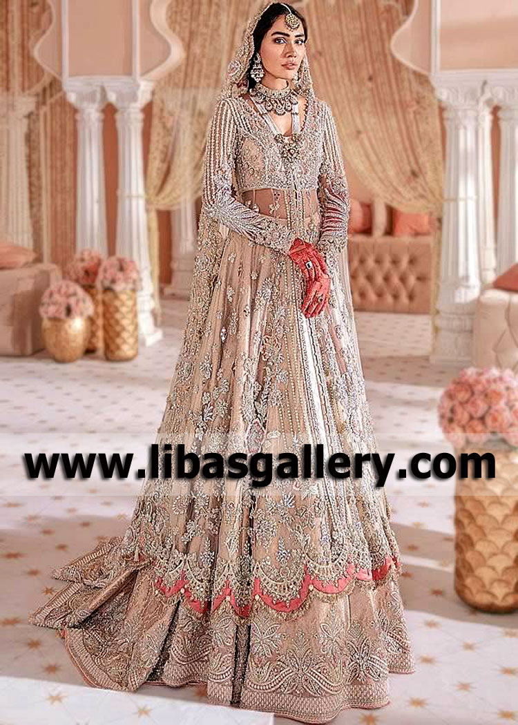 Zaha Walima Lehenga Dresses UK USA Canada Australia Designer Maxi Lehenga for Walima Pakistan