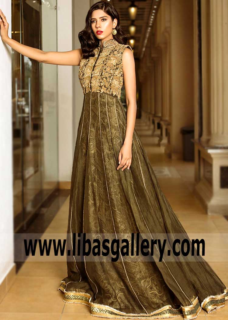 pakistani long dresses party wear