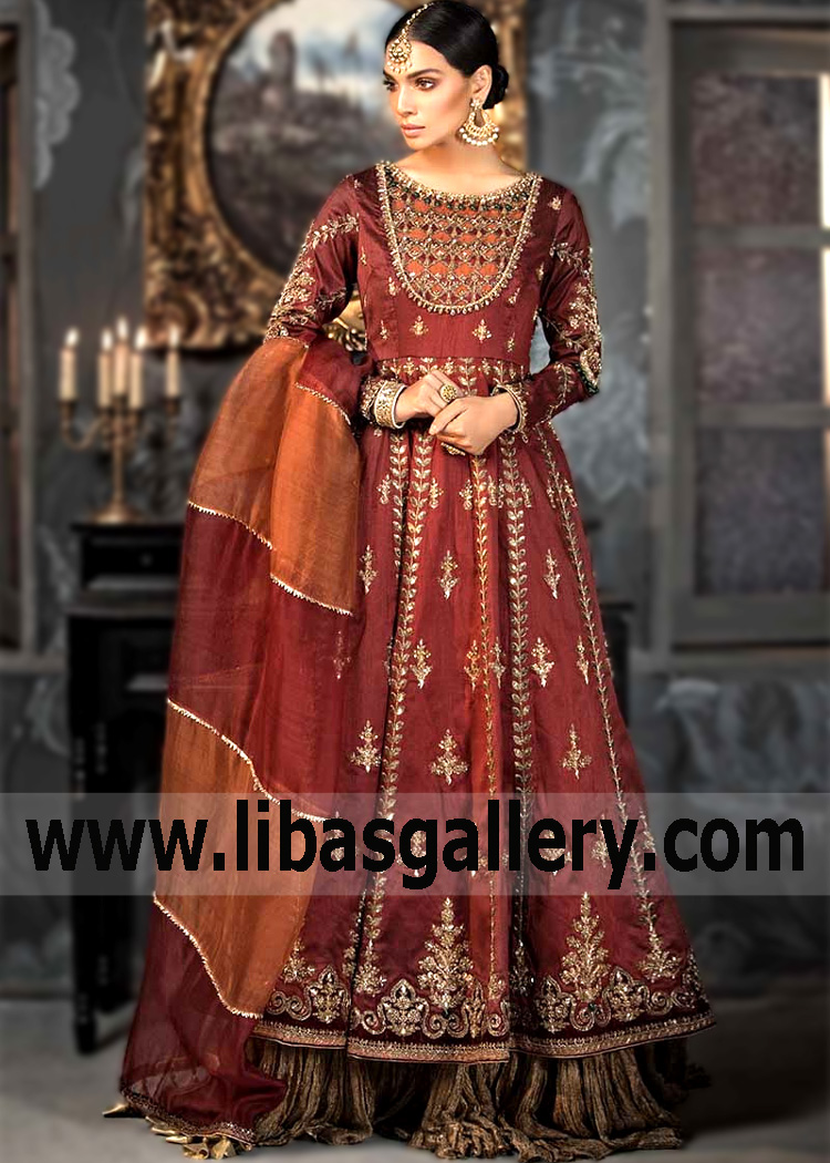 Pakistani Designer Peshwaz Exclusive Pishwas Southall UK Royal Mughal Era Pakistani Wedding Dresses