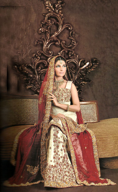 white bridal gharara