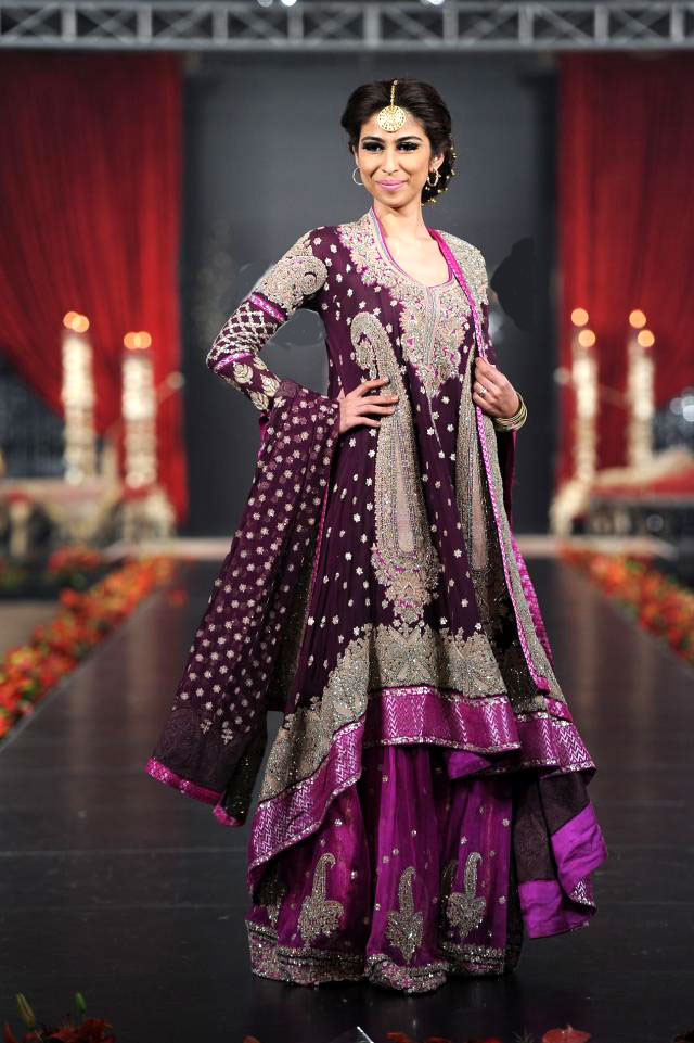 purple party dresses pakistani