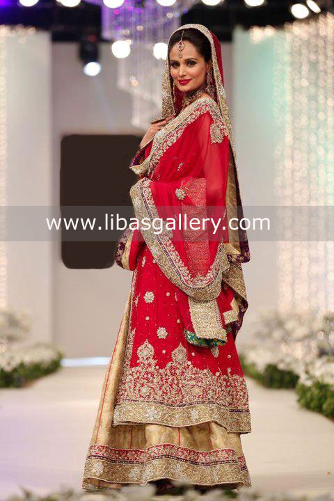 pakistani wedding dresses red and gold