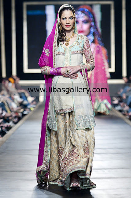 Fahad Hussayn`s Collection at PFDC Sunsilk Fashion Week 2010 Latest Pakistani Bridal Dresses with Embellished Shararas Online Store USA, UK, Canada Fahad Hussayn`s Collection at PFDC Sunsilk Fashion Week 2010 Latest Pakistani Bridal Dresses with Embellished Shararas Online Store USA, UK, Canada