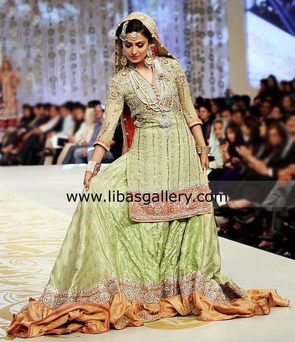 mint green pakistani bridal dresses