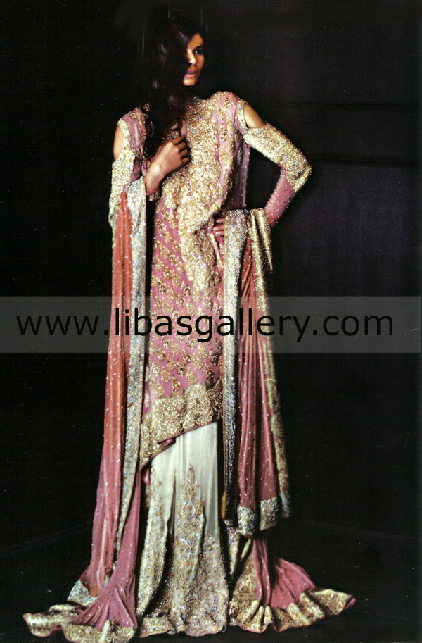 Pakistani Wedding Season Outfits in Summer 2013 marvelous Bridal Dresses Collection By Sana Safinaz Chicago, Illinois, New York, Orlando, FL USA Online