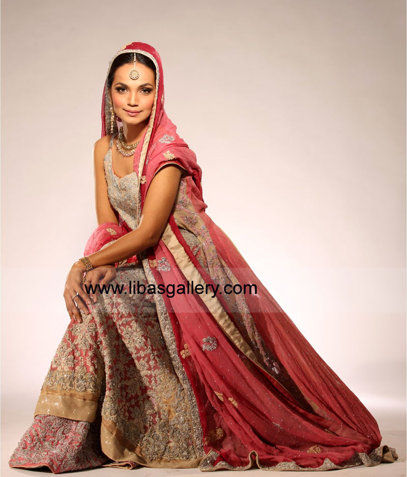 Sana Safinaz Designer Bridal Dress Designs Blush Pink Prairie Bridal Dress